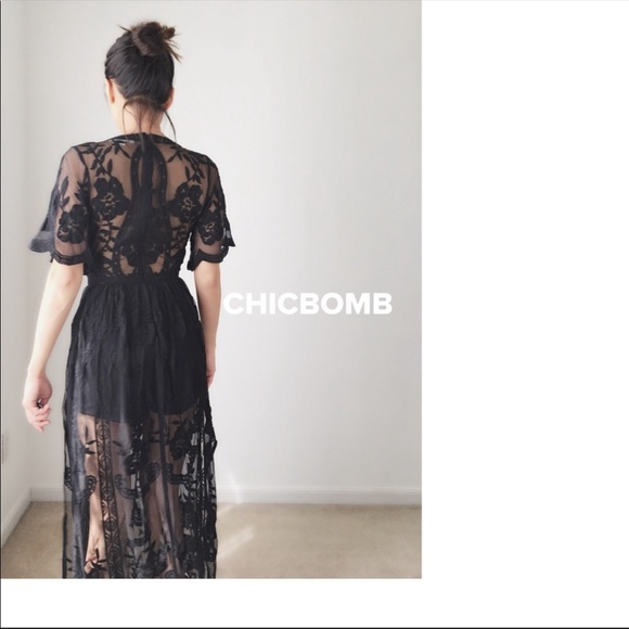 LACE MAXI ROMPER DRESS - Picture 6 of 8
